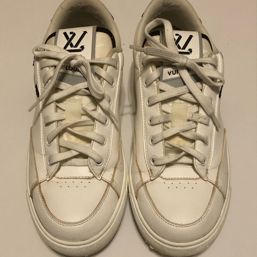 Louis Vuitton White, Brown & Black Designer LV Charlie Sneakers 38.5 VL 0267